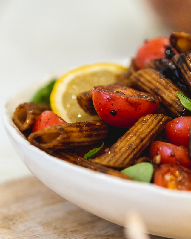 Tomatoes and Penne in a Balsamic Reduction