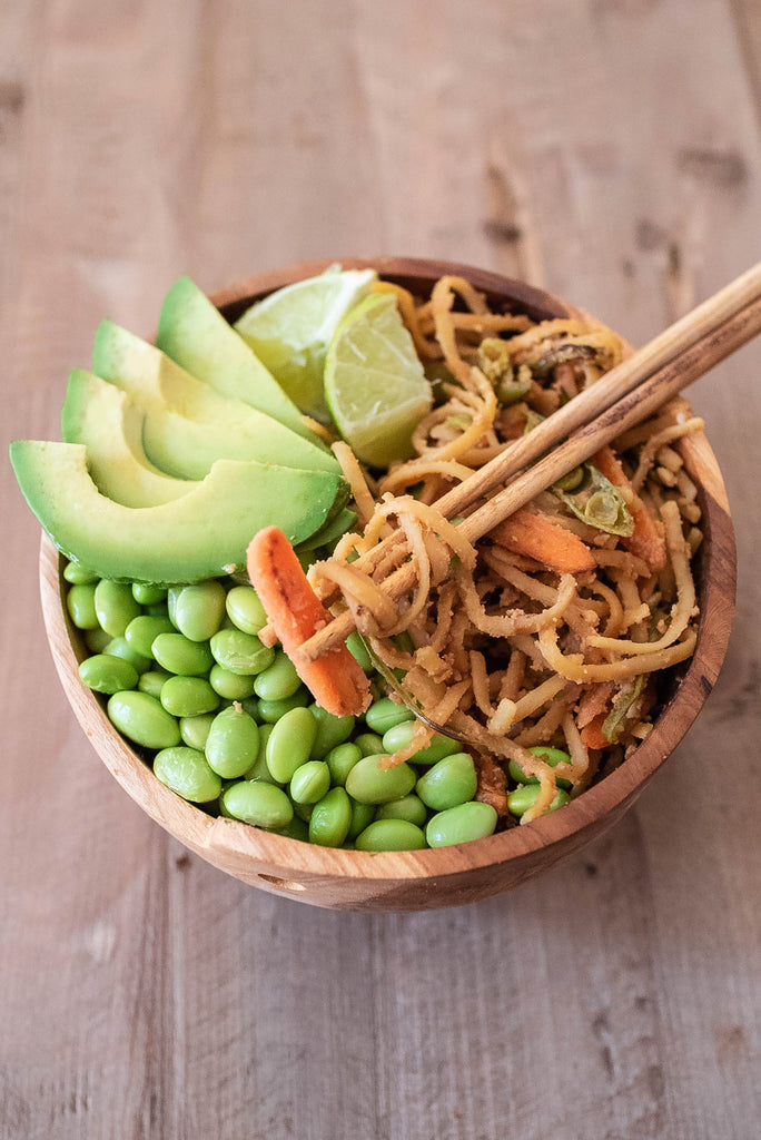 Asian Summer Noodle Bowl with Peanut Dressing