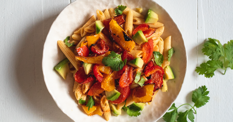 Cilantro and Roasted Pepper Penne