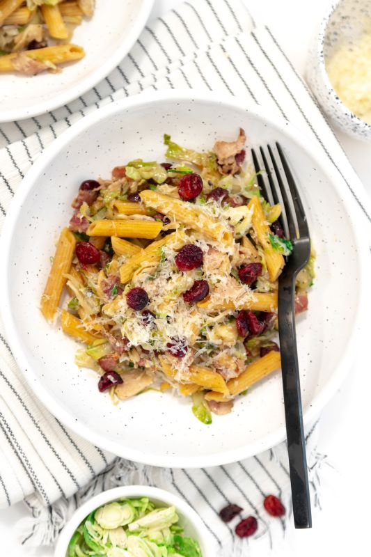 Brussels Sprout and Bacon Penne Pasta