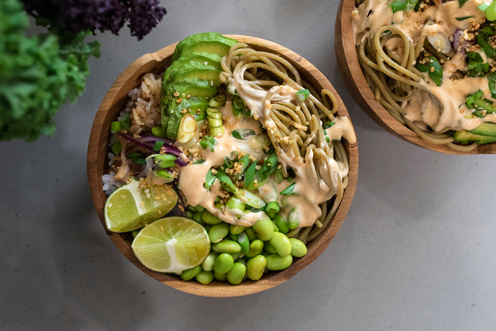 Spicy Mayo Spaghetti Sushi Bowl with +Greens