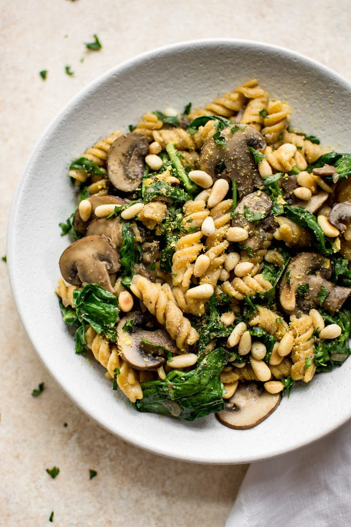 Vegan Spinach & Mushroom Pasta